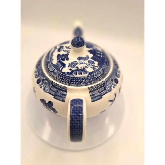 Large Vintage Johnson Bros.Blue Willow Teapot & Lid, England,VGC,No Chips/Cracks - Picture 7 of 11